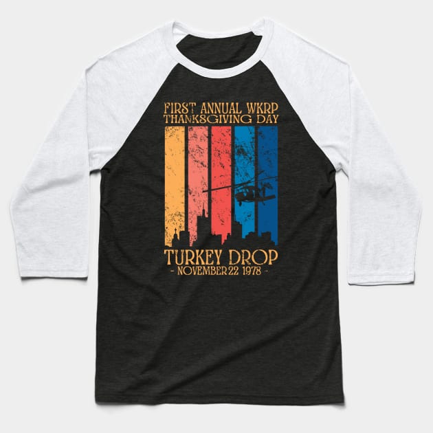 First Annual wkrp turkey drop Baseball T-Shirt by vegard pattern gallery